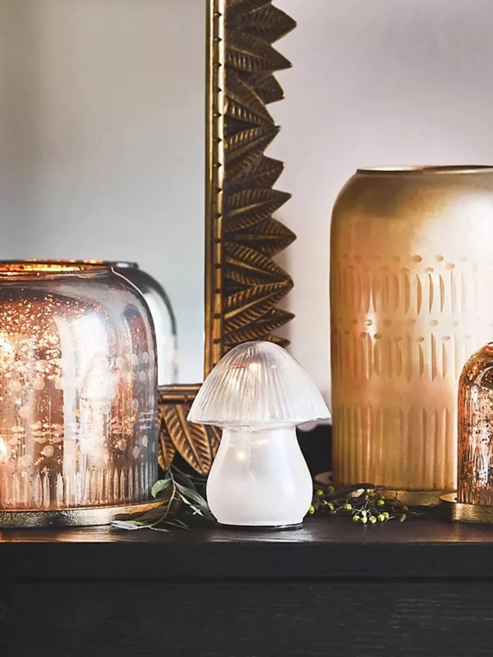 Anthropologie blown glass mushroom lamp